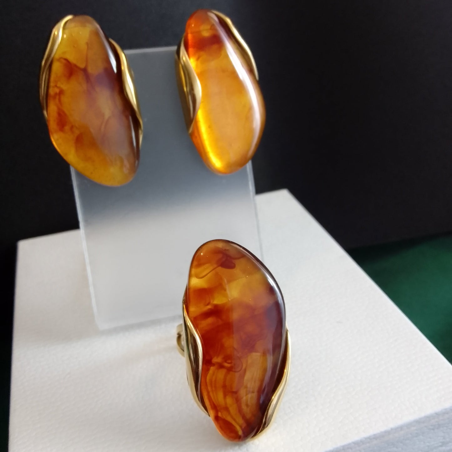 Boucles&Bague Ambre
